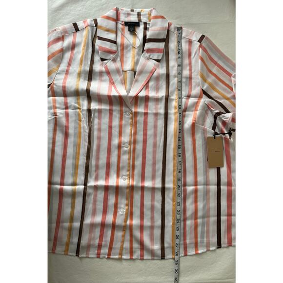 New Halogen Stripe Short Sleeve Button-Up Camp Shirt Size 3X - Picture 8 of 8